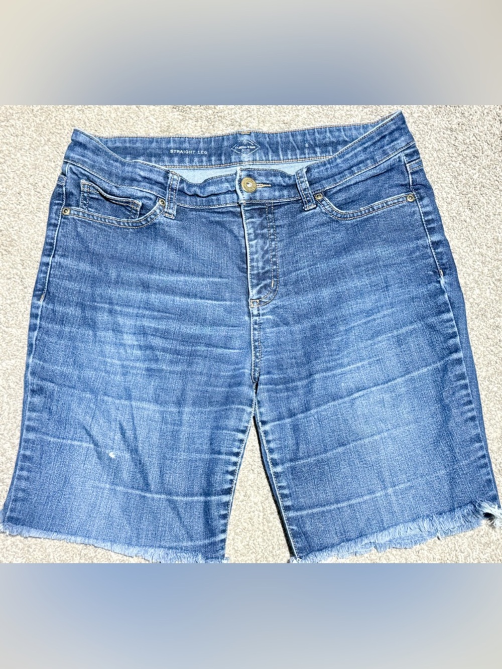 St. John's Bay Women's Straight-Leg Blue Denim Shorts